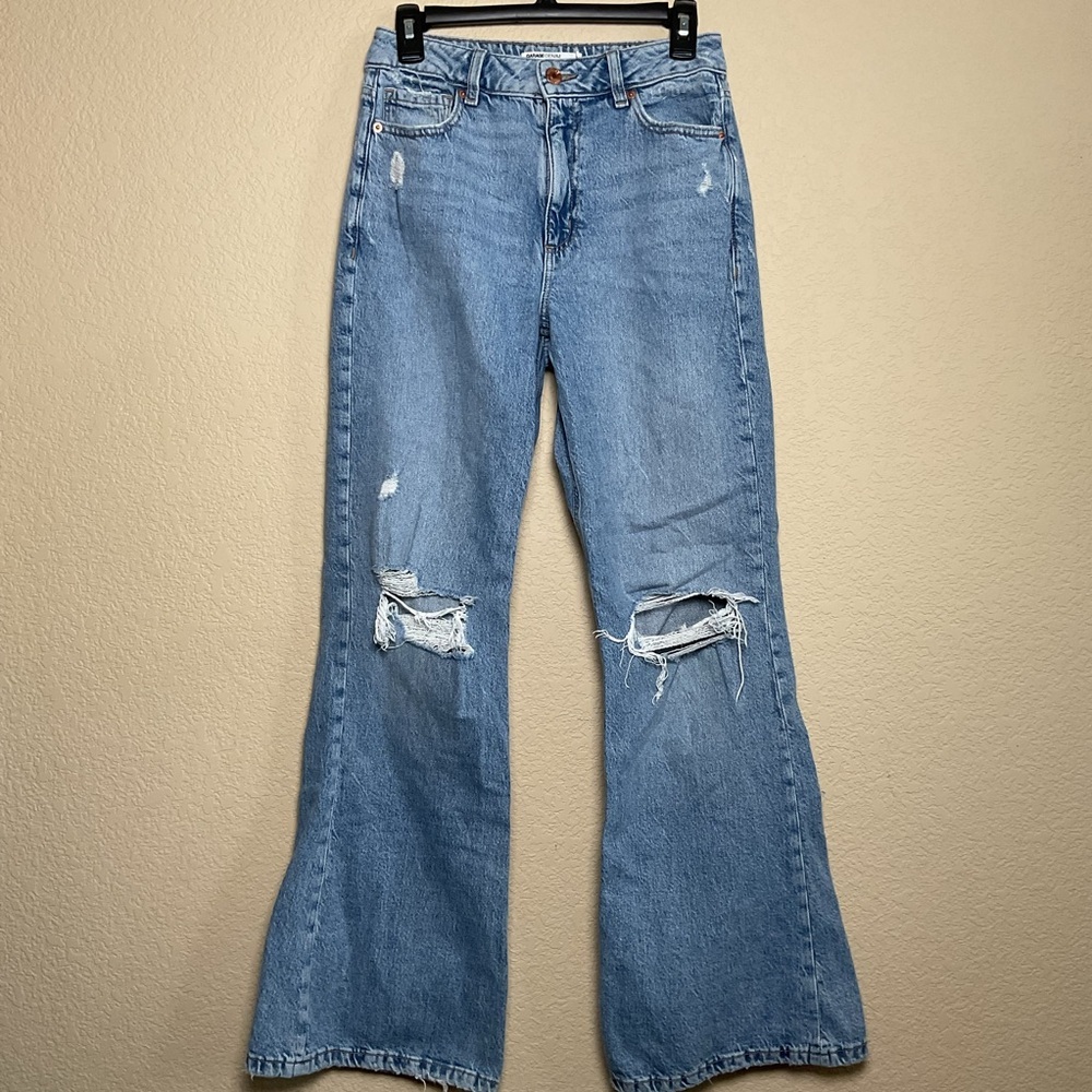 Garage Denim Juniors High Rise Flare Distressed Denim Jeans Size 5/27‎